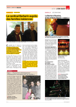 Le cardinal Barbarin auprès des familles irakiennes