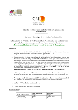 Mode opératoire (aout 2015) - CNR résistance aux antibiotiques