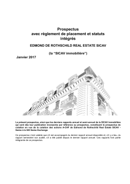 Prospectus avec règlement de placement et statuts intégrés