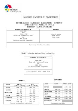 Horaires d`accueil en déchèteries pour les professionnels