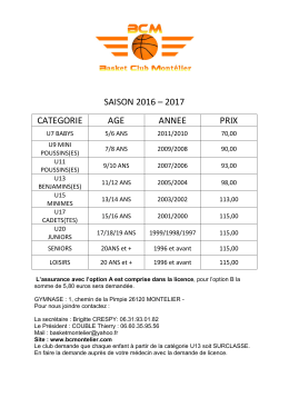 Dossier d`inscription 2016-2017