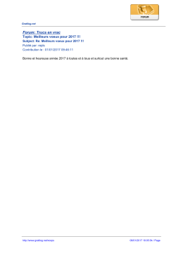 Forum: Trucs en vrac