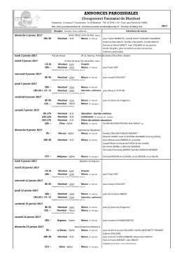 feuille des messes semaines 1+2 2017