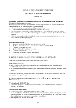 NOTICE : INFORMATION DE L`UTILISATEUR SICCAGENT 20 mg