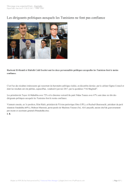 Les dirigeants politiques auxquels les Tunisiens ne font