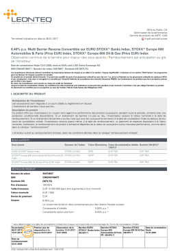 6.40% pa Multi Barrier Reverse Convertible sur EURO