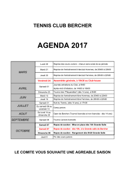 Agenda - Tennis Club Bercher