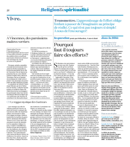 Vivre. Pourquoi faut-il toujours faire des efforts