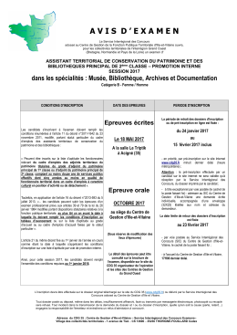 Avis d`examen ACPB 2017