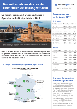 Barom&egrave;tre national des prix de l`immobilier