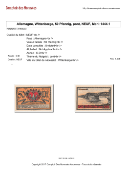 Allemagne, Wittenberge, 50 Pfennig, pont, NEUF, Mehl:1444.1