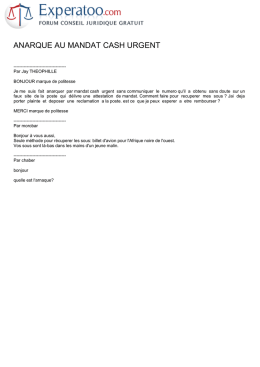anarque au mandat cash urgent
