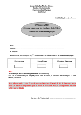 T&eacute;l&eacute;charger la fiche de v&oelig;ux - Universit&eacute; Sultan Moulay Slimane