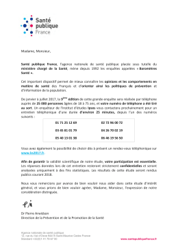 la lettre de présentation de l`enquête - Inpes