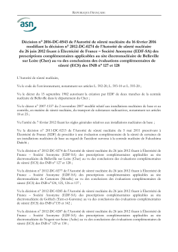 Décision n° 2016-DC-0543 de l`ASN du 16 février 2016