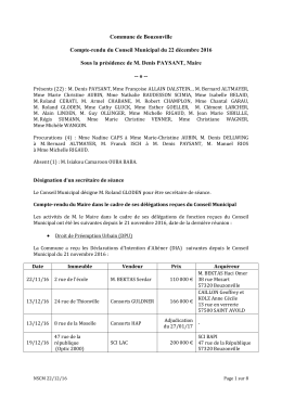 Commune de Bouzonville Compte-rendu du Conseil Municipal du