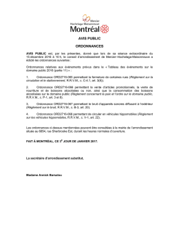 Ordonnances d`événements