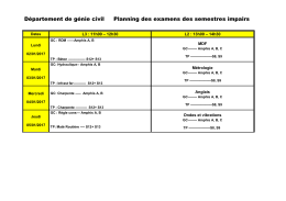 Département de génie civil Planning des examens des semestres