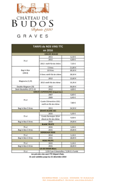 tarifs vins 2016