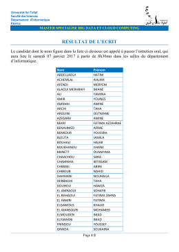 resultats de preselection pour le concours ecrit