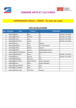 Expression orale/Conte - En faim de conte - BELLEPIERRE