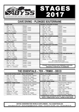 stages 2017 - Abyss plongee