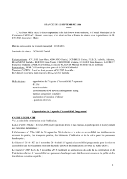 CONSEIL MUNICIPAL du 12 septembre 2016