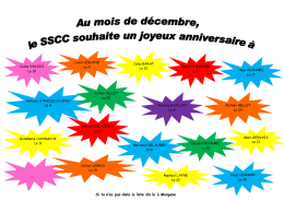 Au mois de décembre le SSCC Tennis souhaite bon anniversaire à