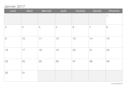 Calendrier 2017 par mois