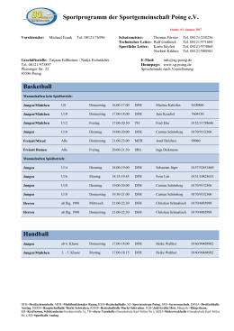 Übersicht komplettes Sportprogramm