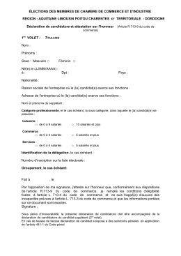 Candidature mandats CCIR et CCIT