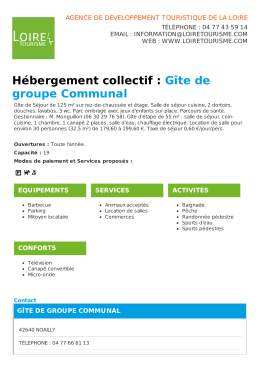 H&eacute;bergement collectif : G&icirc;te de groupe Communal