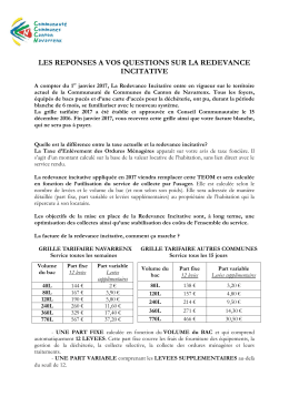 Foire aux questions de la redevance incitative