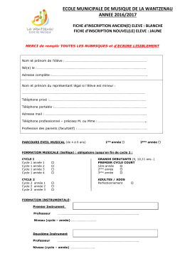 Fiche d`inscription anciens &eacute;l&egrave;ves 2016/2017