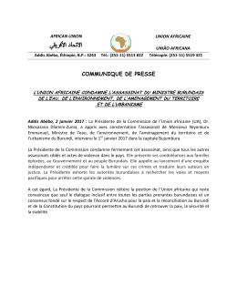 Communique de presse - African Union