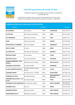 Liste des installateurs, producteurs et revendeurs de bois