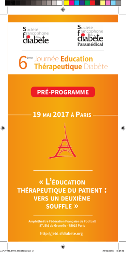 PRÉ-PROGRAMME 19 mai 2017 à paris