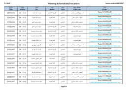 Planning de formations/rencontres