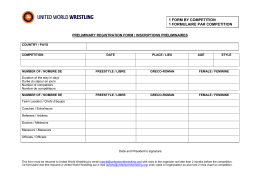 1 FORM BY COMPETITION 1 FORMULAIRE PAR COMPETITION