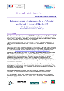 Plan National de Formation - Ministère de l`éducation nationale