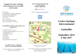 Centre Nautique Intercommunal Guebwiller Septembre 2016 à Mai