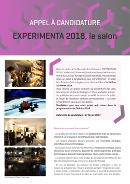 EXPERIMENTA 2018, le salon