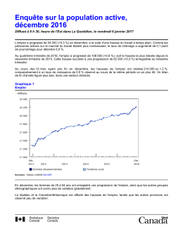 Enquête sur la population active, décembre 2016