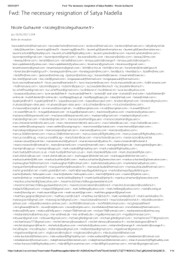 Fwd: The necessary resignation of Satya Nadella