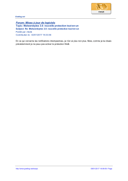 Forum: Mises &agrave; jour de logiciels