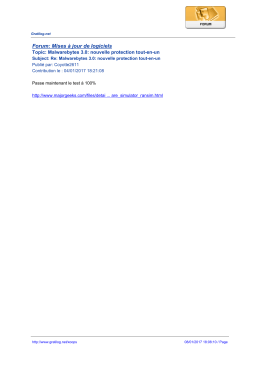 Forum: Mises &agrave; jour de logiciels