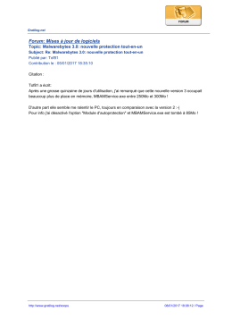 Forum: Mises à jour de logiciels