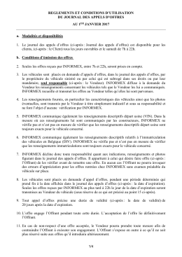conditions d`utilisation - Informex Vehicle Online