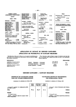 APPLICATION OU RETRAIT DE MESURES SANITAIRES