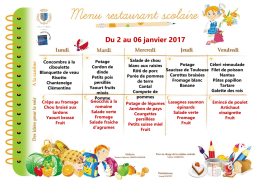 Menus de cantine